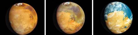 вполне вероятно, что Марс миллиард лет тому назад или около того выглядел как на 3 фото